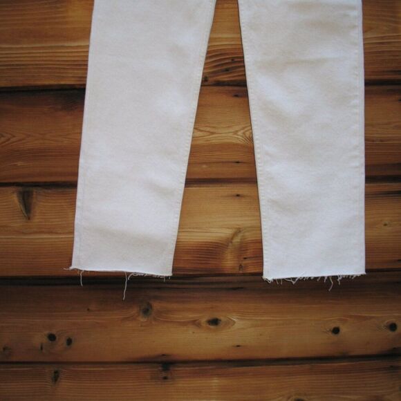 NWT  RE/DONE 70s High Rise Stove Pipe frayed straight-leg jeans - Picture 7 of 13